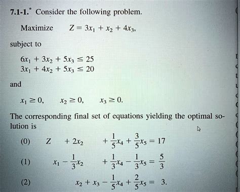 71 1 Consider The Following Problem Maximize Z 3x1 X2 4x3