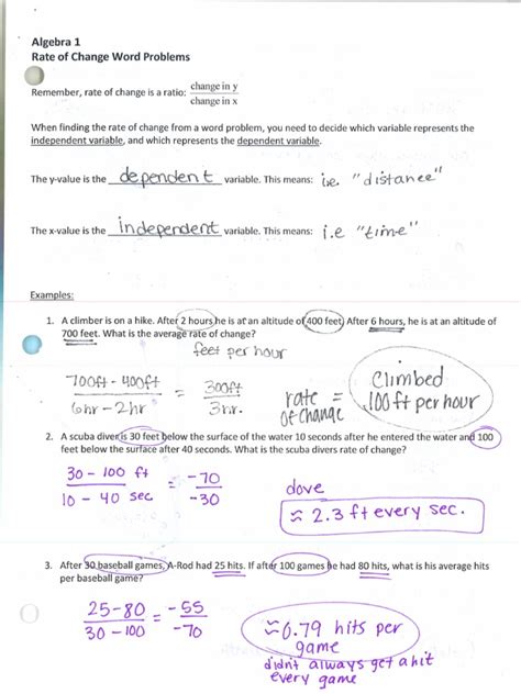 Practice Problems Rates - Of-Change Key Answers | PDF