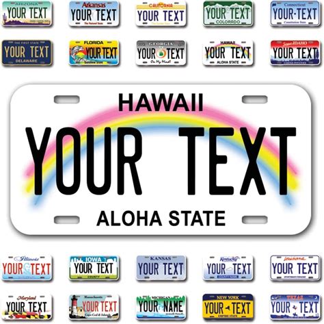 Inkmyplate Personalized Hawaii Car License Plate Choose From All