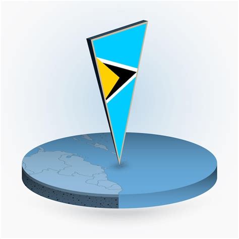 Premium Vector Saint Lucia Map In Round Isometric Style With