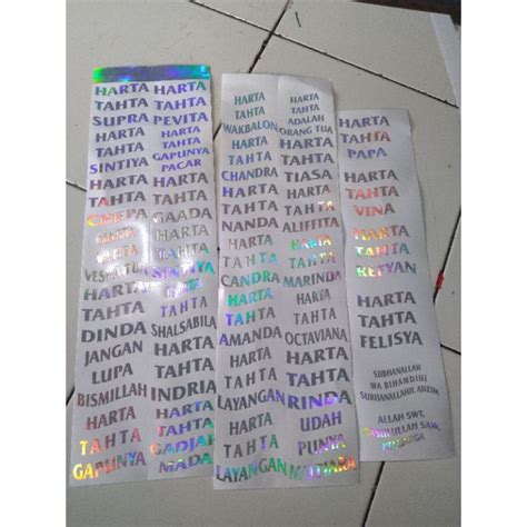 Jual Sticker Hologram Harta Tahta Nama Shopee Indonesia