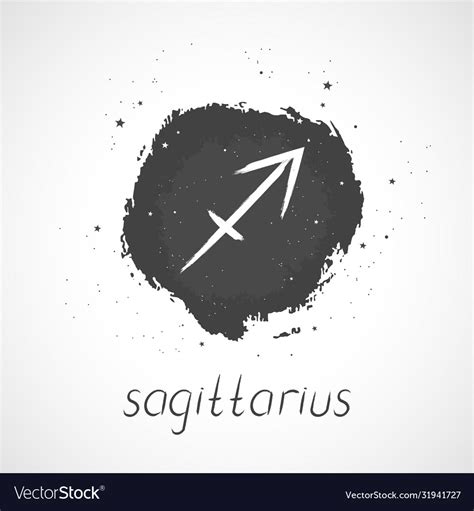 With Hand Drawn Zodiac Sign Sagittarius Royalty Free Vector