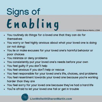 Signs of enabling - Live Well with Sharon Martin 