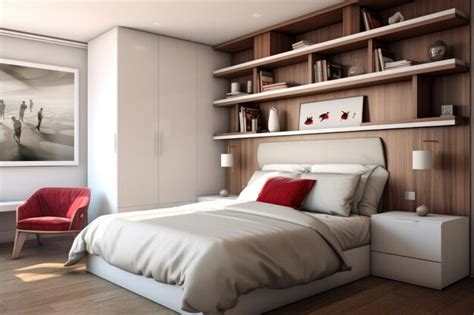 Premium AI Image | Compact bedroom with builtin storage areas