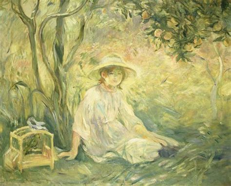 Junges Mädchen unter Orangenbäumen von Berthe Morisot Kunstdruck