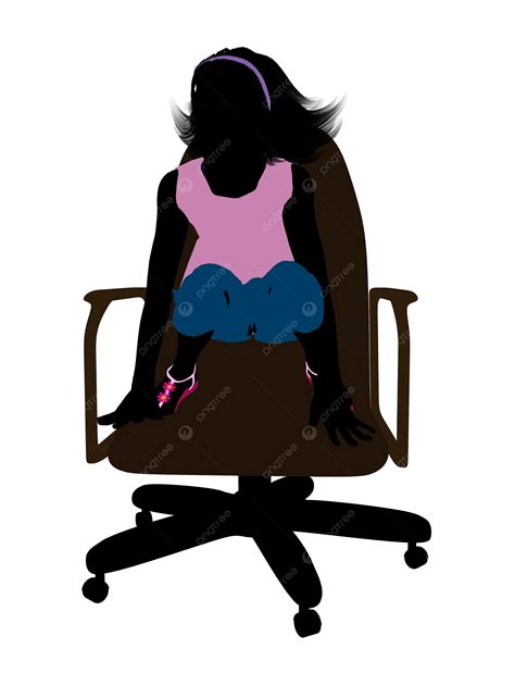 Female Teen Sitting In A Chair Silhouette Female Silhoutte Tween