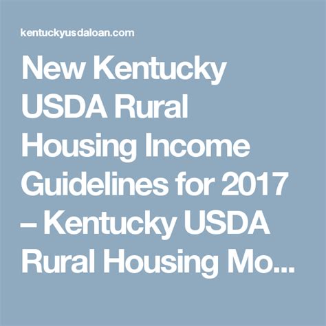 New Kentucky Usda Rural Housing Income Guidelines For Kentucky