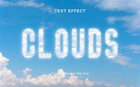 Premium Psd Clouds Text Effect