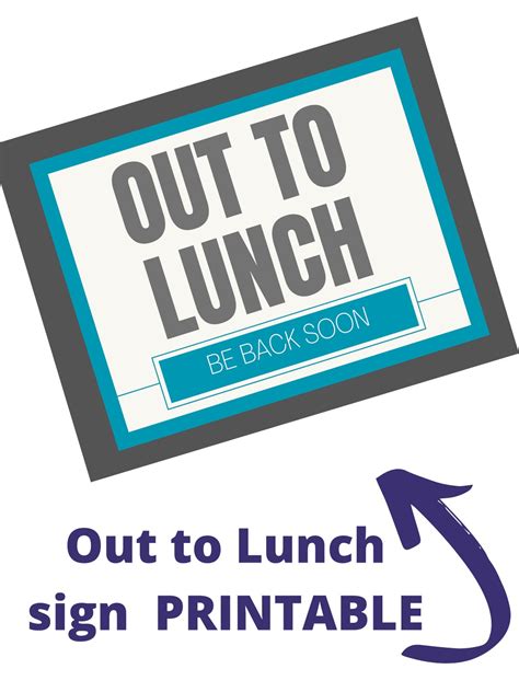 Out To Lunch Sign Printable Lunch Break Sign Office Door Sign Business