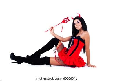 Sexy Brunette Girl Wearing Halloween Costume Stock Photo Edit Now