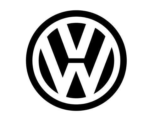 Volkswagen Brand Logo Car Symbol Black Design German Automobile Vector ...