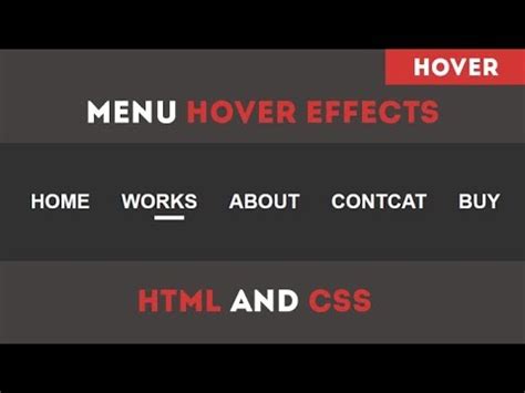 COOL MENU HOVER EFFECTS USING HTML AND CSS YouTube