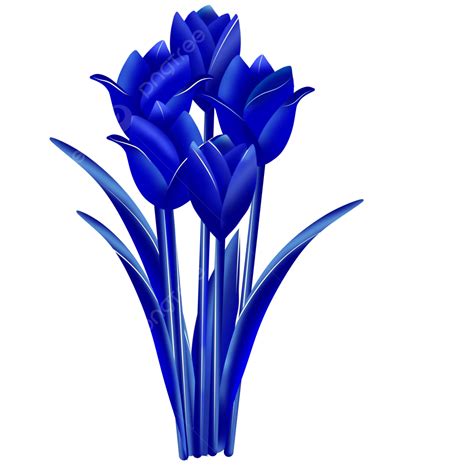 Hermosa Flor De Tulipán Azul Brillante Png Flor Decoración Invitación Png Y Psd Para