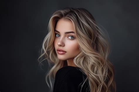 Premium Photo Blonde Haired Beautiful Woman Captured In A Picture