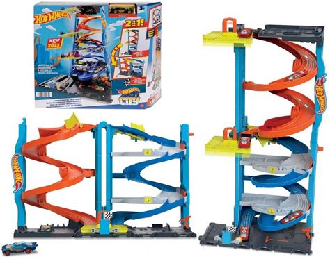 Hot Wheels City Zestaw Tor Wyścigowa wieża z transformacją winda 2w1 HKX43 222130803 ERLI pl