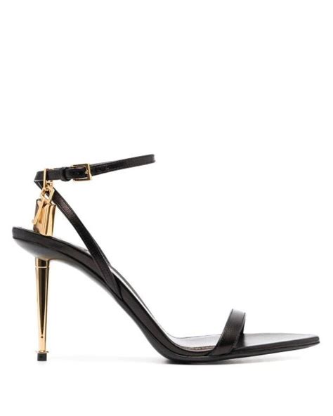 Tom Ford Shiny Kid Pointy Naked Sandal In Black Lyst