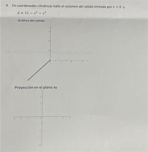 Solved En coordenadas cilíndricas halle el volumen del Chegg