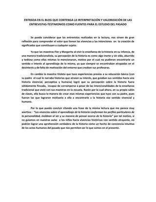 Interpretación de las entrevistas de la lectura PDF