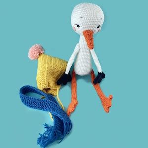 Crochet Stork Amigurumi Stork Doll Stuffed Stork Toy Baby Shower