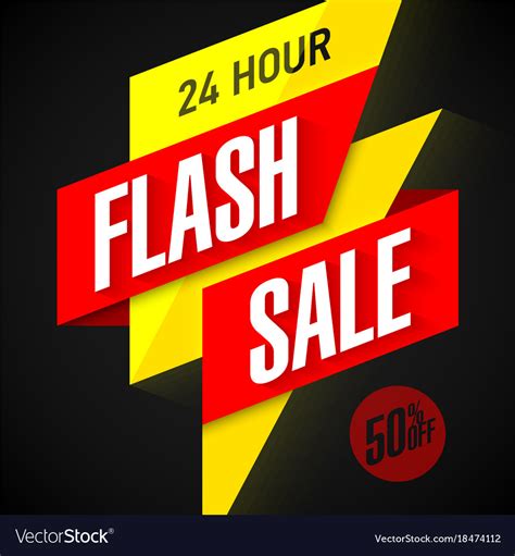 24 Hour Flash Sale Banner Royalty Free Vector Image