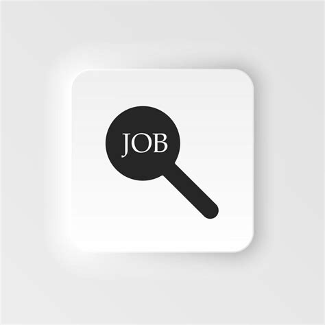 Job Search Vector Icon Simple Element Neumorphic Style Illustration