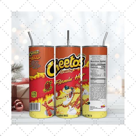Cheetos Flamin Hot Oz Tumbler Wrap Sublimation Design Bra Inspire Uplift