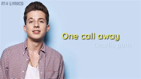 One Call Away Charlie Puth Lyrics Dan Terjemahan Youtube