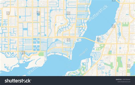 Empty Vector Map Cape Coral Florida Stock Vector (Royalty Free ...