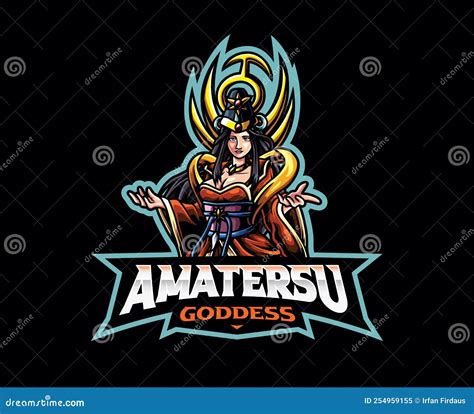 Amaterasu Shinto Sun Mythology Goddess Vector Illustration