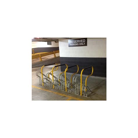 Yellow And Black Bicycle Parking Stand For 6 Bikes Chinabikerack