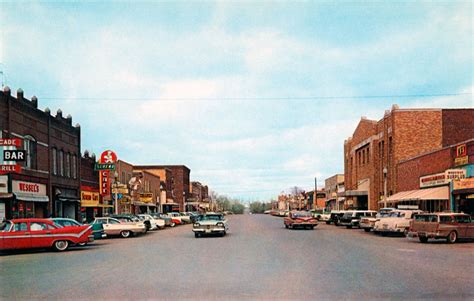 Main Street in Mobridge, South Dakota 1959 DeSoto FireDome, Dodge Custom Royal & Plymouth Belvedere