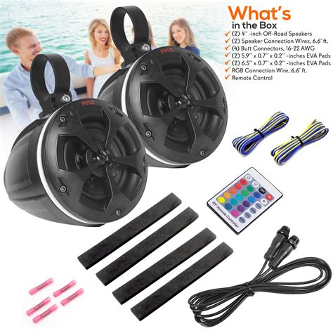 Pyle 2 Way Dual Waterproof Off Road Speakers 4 800W Marine Grade