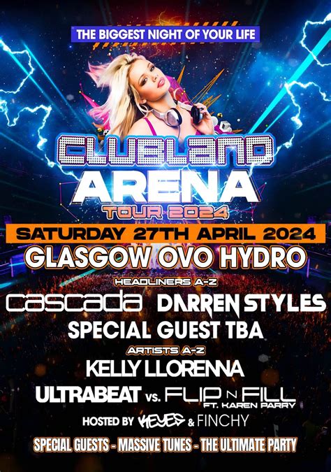 CLUBLAND Live Arena 2024 Tour GLASGOW OVO Hydro Poster