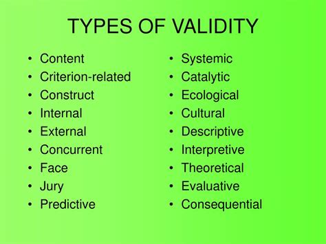 Ppt Types Of Validity Powerpoint Presentation Free Download Id940159