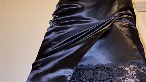 Lined Burgundy Party Dress With Black Liquid Satin Half Slip Shemale Pantyhose Amateur Porn