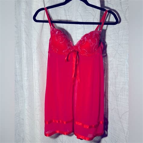 Inner Secrets Intimates Sleepwear Inner Secrets Gorgeous Cherry Red Babydoll Lingerie