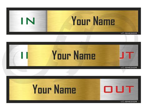 Your Name In / Out Sliding Signboard - SMEDOR SHOP