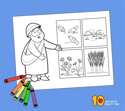 The Parable Of The Farmer And The Seeds Coloring Page Minutes Of