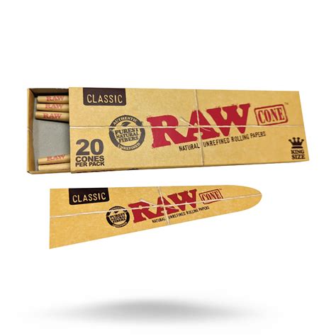 Raw Classic King Size Pre Rolled Cones Pack Of 20 Highjack India