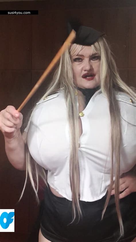 Wearing A Policecostume She Is Teasing With A Stick Showing Huge Tits And Pussy Giving
