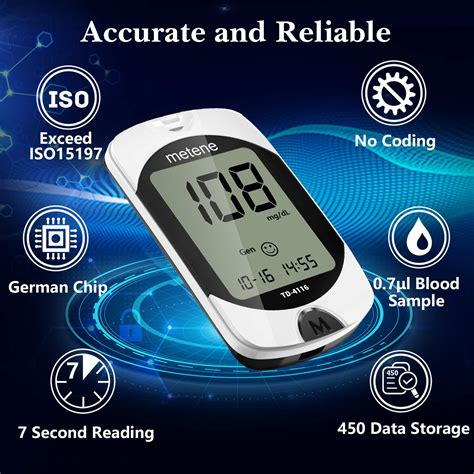 Metene Td Diabetes Testing Kit Glucometer Strips Lancets