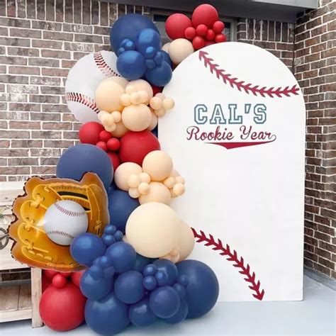 Navy Blue Balloon Arch Nude Balloon Garland Kit Baseball Balloons Boy