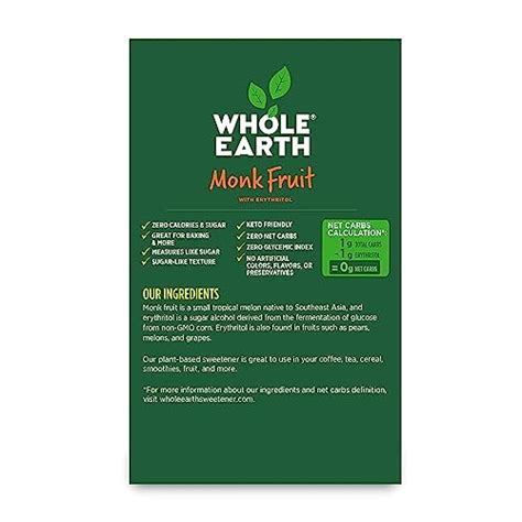 Whole Earth Sweetener Monk Fruit 80ct Packets Pack Of 12 Pricepulse