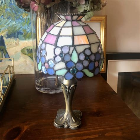 Vintage Partylite Stained Glass Lamp Etsy