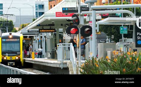 Subway Commuter Train Arrival At Metro Platform Station In Los Angeles 4k Raw Stock Video