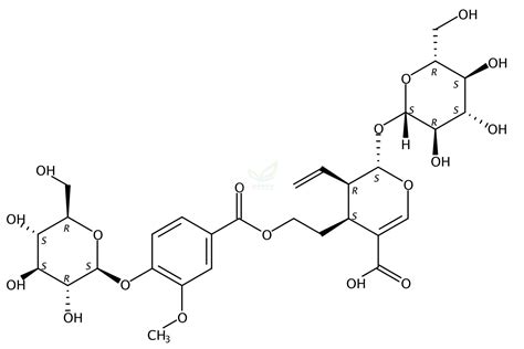 2H Pyran 5 carboxylic acid 3 ethenyl 2 β D glucopyranosyloxy 4 2 4 β D