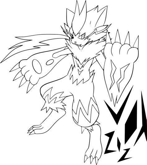 Coloriage Zeraora Pokemon à imprimer