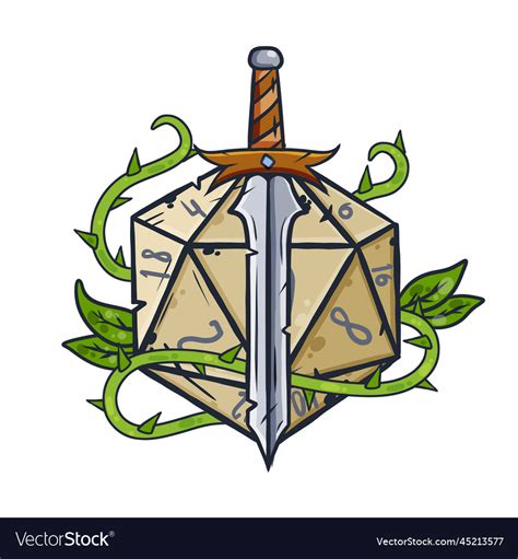 Dice D For Playing Dnd Royalty Free Vector Image