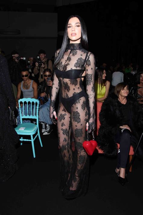 Dua Lipa Wore A Completely Sheer Lace Catsuit