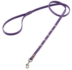 Small Purple Leather Dog Leash - Dosha Dog